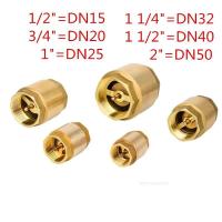ราคา 1pcs DN15 DN20 DN25 DN32 DN40 DN50 Brass Thread In Line Spring Check Valve for Water Control Check Valve Water Pump Valve (22318243156)