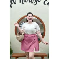 ราคา A17 กระโปรงกางเกงขาสั้นผ่าหน้าแต่งกระดุมไม้ ผ้ายืดวูลเวฟใส่สบายคุณภาพดีเอว34 54 (22648646648)