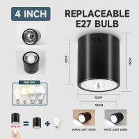 ราคา Led โคมไฟเพดาน โคมไฟดาวน์ไลท์ ติดลอย 3 5นิ้ว 4นิ้ว ดาวไลท์ led หลอดไฟแบบถอดเปลี่ยนได้ E27 Downlight ไฟ led เพดาน (21581598089)