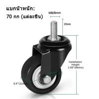 ราคา ล้อรถเข็น 2นิ้ว ล้อยาง โพลียูรีเทนสีดำ ล้อมีเบรค ล้อยาง ล้อเลื่อนสำหรับรถเข็น 4 ชิ้น (20882195810)