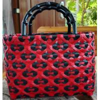 ราคา กระเป๋าแฮนด์เมด กระเป๋าสานเส้นพลาสติก สานจากเส้นพลาสติกตราลูกโจ้ ขนาด25 11สูง19เซนติเมตร ปากกว้าง32 (21729818048)