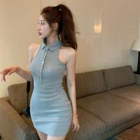 ราคา เดรสทรงสั้น เดรสแขนกุดรัดรูป ฤดูร้อนใหม่ high street ร้อน สาวคอปก แขนกุดเสื้อกั๊ก (17865506669)