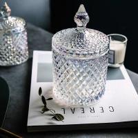 ราคา แก้วลายหนามขนุน ผอบแก้ว กระปุกแก้วคริสตัล ถ้วยแก้วพร้อมฝาปิด No 3221MKK 3222MKK (20069959527)