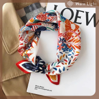 ราคา Warm Light แฟชั่นผ้าพันคอสี่เหลี่ยมพิมพ์ลายฮิญาบสำหรับผู้หญิงผ้าไหมซาตินผ้าโพกหัวมุสลิมที่คาดผมผ้าพันผ้าคลุมไหล่พันรอบ (22299086057)