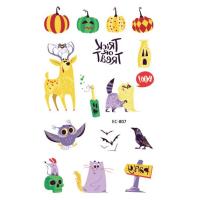 ราคา New Halloween Tattoo Stickers Funny Cartoon Funny Kids Tattoo Sticker Disposable tattoo stickers (16100119484)