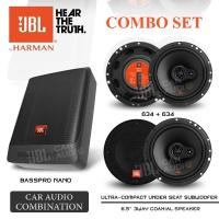 ราคา ชุดอัปเกรด ลำโพงรถ ดอกลำโพง ลำโพงแกนร่วม ลำโพงแกนร่วมติดรถยนต์ แบบ3ทาง ขนาด6 5นิ้ว JBL STAGE2 634 จำนวน2คู่ ดอกซับ ซับบ็อกซ์ ซับใต้เบาะ BASSPRO NANO JBL Car Audio (22118527243)