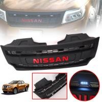 ราคา กระจังหน้า หน้ากระจัง LED 4 จุด สีขาว โลโก้แดง รุ่น นิสสัน นาวาร่า NISSAN NAVARA NP300 ปี 2014 2018 สีดำด้าน (4270038524)
