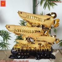 ราคา เสริมเงินทองทรัพย์สิน ปลามังกร 6 ตัวมีเหรียญเรียกโชคลาภ งานเรซิ่นทองพ่นทราย พร้อมฐาน สูง 11 13 20 นิ้ว (11317190220)