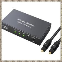 ราคา 3 Port Optical Switcher Splitter 3 in 1 Out with 2 Way Spdif Toslink Optical Splitter IR Remote Control Optical (21991875723)