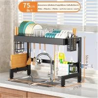 ราคา ชั้นคว่ำจาน ชั้นวางจาน 1 2ชั้น 85 105 125ซม ชั้นวางจานสแตนเลส ชั้นวางจานชาม คร่อมอ่างล้างจาน ชั้นวางของในครัว ที่คว่ำชามจาน ikea ที่คว่ำจาน (22186271918)