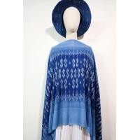 ราคา ผ้าคลุมไหล่มัดหมี่ทอมือย้อมคราม (22697696567)