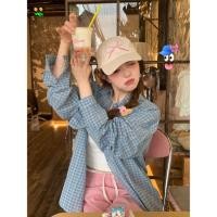 ราคา DUOHANZI เสื้อ2024เสื้อเชิ้ตลายสก๊อตสีฟ้าผู้หญิงย้อนยุคเสื้อลำลองของเกาหลีแบบสบายๆใส่ซันนี่แขนยาวเสื้อโค้ทกันหนาว (22591202040)