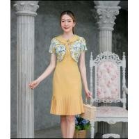ราคา เดรสทำงาน ป้ายPhawi มือ1 สีเหลือง (22709094131)