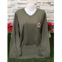 ราคา เสื้อยืด แขนยาว เสื้อแขนยาว เสื้อยืดผู้หญิง เสื้อคลุม เสื้อแขนยาว oversize เสื้อแขนยาวสีพื้น เสื้อผ้าคนอ้วน รุ่น5221 (12828068693)