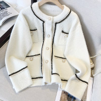 ราคา Kaekai พร้อมส่ง เสื้อคลุม ไหมพรมขนมิ้ง แขนยาวคอกลม แต่งด้ายเก๋ๆ ดีไซน์กระดุมมุกติดเพชร งานหรู งานผู้ดีมาก สำหรับผู้หญิง (22848782923)