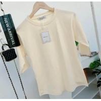 ราคา 037 เสื้อยืดยูนิคอกลมแขน 3ส่วน ฟรีไซส์ อก 36 40 23 (22702497271)
