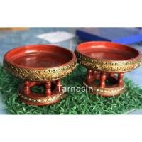 ราคา ขันโตกสีแดงทองโบราณ 8 นิ้ว ขันโตก ขันโตกไม้ พานไม้ พานขันโตก (9172080041)
