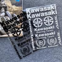 ราคา สติกเกอร์ชุดสะท้อนแสงของ Kawasaki สติกเกอร์ติดโลโก้โลหะติดรถจักรยานยนต์ลายหูข้าวสาลีสำหรับ Fury125 Barako175 HD3 H2R นินจา ZX130 W175 Aura AR80 Z400 Wind125บังแดดแบบโค้ง (22203174723)