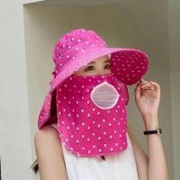 ราคา หมวกกันแดด ผ้าคลุมกันแดด หมวกชาวสวน คลุมหน้า 360 องศา กัน UV (22102063422)