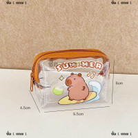 ราคา inchoie กระเป๋าเก็บเหรียญน่ารัก capybara กระเป๋าใส่เหรียญแบบใสกระเป๋าใส่เหรียญดีไซน์การ์ตูนกระเป๋าสตางค์น่ารัก PVC กันน้ำกระเป๋าใสมีซิปกระเป๋าใส่เหรียญแบบสั้น (22511354755)