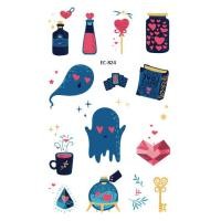 ราคา New Halloween Tattoo Stickers Funny Cartoon Funny Kids Tattoo Sticker Disposable tattoo stickers (16100119501)