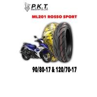 ราคา ยางมอเตอร์ไซค์ขอบ17 ขนาด90 80 17TL 120 70 17TL ไม่ใช้ยางใน PKT ML201 ROSSO SPORT (19625834847)
