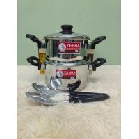 ราคา ZEBRA ชุดหม้อหุงต้ม รุ่น Tiger 6 ชิ้น หม้อต้มTiger ขนาด 1820cm ทัพพีแขก ทัพพีเล็ก SUS 304 food grade (20027193502)