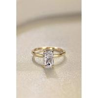 ราคา แหวน Zircon 8A 3 กะรัต ทรงยาว เงินแท้ ชุบทอง 18K สไตล์วินเทจ (22583919958)