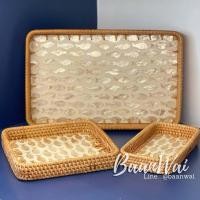 ราคา บ้านหวาย ถาดหวายสานลายเปลือกหอย ลายที่1 (22617838026)