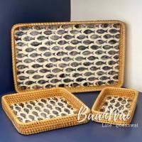 ราคา บ้านหวาย ถาดหวายสานลายเปลือกหอย ลายที่1 (22617838024)