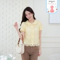 ราคา 03 323 เสื้อผ้างานถักลูกไม้ลายดอกโทนสีเหลือง Moon Light Lace Blouse 6 ไซส์ Morningkiss Shop (22767602941)