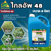 ราคา ไกลโฟเซต48 ไกลอัพ กิเลนทอง 4ลิตร สารกำจัดวัชพืช ชนิดดูดซึม ไม่เลือกทำลาย หญ้าตายนานยันราก ฆ่าหญ้า ใบแคบ ใบกว้าง และ กก ทุกชนิด (22058662469)