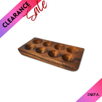 ราคา CS017 ถาดไม้วางไข่ 8 ฟอง ไม้จามจุรี 10x20 cm Acacia wood tray for 8 eggs (22435138872)