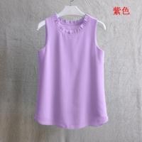 ราคา ↂ Woherb 21 Colors Solid Ruffle Chiffon Blouse Women 2023 Summer Fashion Vest Blusas Casual Loose Sleeveless Ladies Tops Shirt (16083412842)
