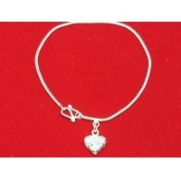 ราคา สร้อยข้อมือเงิน ลายกระดูกงูกลม ห้อยจี้หัวใจ ยาว17cm ชุบเงินแท้925 สินค้าขายดีพร้อมส่ง (3063224935)