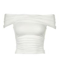 ราคา VEVE พร้อมส่ง เสื้อปาดไหล่ สีขาวรัดรูปแบบสั้น เสื้อเปิดหลัง เสื้อครอป y2kโชว์ สะดือเซ็กซี่สาวฮอต (22625092486)