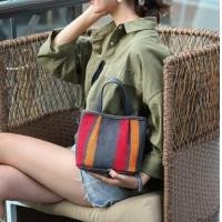 ราคา Bobu กระเป๋าผ้าแคนวาสสไตล์เกาหลีแบบใหม่กระเป๋าใบเล็กสำหรับผู้หญิงกระเป๋าทรงขนมจีบมินิลายทางกระเป๋าสะพายข้าง INS กระเป๋าถือแมทช์ลุคง่าย (19844307273)