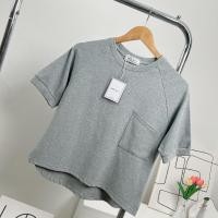 ราคา 048 เสื้อยืดแขนสั้น แต่งกระเป๋า ผ้าCotton supersofeมูจิ (21429004403)