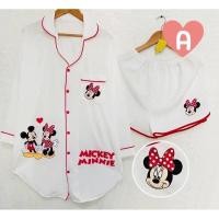 ราคา เซตชุดนอนเดรส Pajamas ชุดนอน สุดน่ารัก เดรสแขนยาว กางเกงขาสั้น (22395153687)