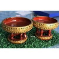 ราคา ขันโตกสีแดงทอง 6นิ้ว ขันโตกไม้ พานไม้ พานขันโตก (9172063075)