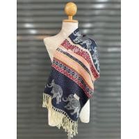 ราคา ผ้าพันคอ ผ้าคลุมไหล่ ลายช้าง พร้อมส่ง (22674417492)