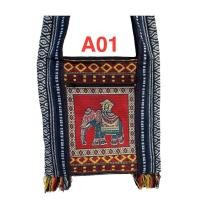 ราคา กระเป๋าย่าม ลายช้าง ผ้าพื้นเมือง กระเป๋าผ้าสะพายข้าง ขนาด 10 10 นิ้ว กระเป๋ามีซิปอยู่ด้านบน และด้านหน้า (21464943942)
