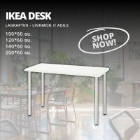 ราคา แท้จากช็อปไทย ikea โต๊ะทำงานขาเหล็กปรับระดับได้ เลือกสี ขนาด พร้อมส่ง ออเดอร์ครั้งละไม่เกิน2ตัวครับ (20334577241)