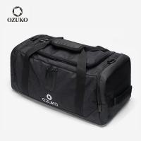 ราคา OZUKO Large Capacity Men Travel Duffle Bag Waterproof Oxford Luggage HandbagsTH (22249663909)