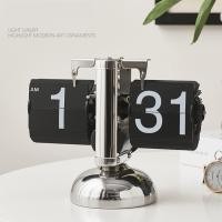 ราคา นาฬิกาดิจิตอลพลิกลงนาฬิกา Retro Minimalist เท้าเดียวนาฬิกาพลิกอัตโนมัตินาฬิกาตั้งโต๊ะสำหรับห้องนั่งเล่นในบ้าน (17470668122)