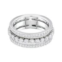 ราคา Swarovski แหวนแฟชั่นใหม่ของผู้หญิง แหวนเพชรแท้ Swarovski ทรงกลม 3 วง ประดับคริสตัล Swarovski สำหรับผู้หญิง แหวนลูกปัดหมุน ของขวัญวันวาเลนไทน์ ของขวัญวันเกิด ฟรีกล่องของขวัญของแท้ (22515106661)