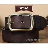 ราคา เข็มขัดหนังวัวแท้100 เกรด AAA หัวทองเหลือง สำหรับผู้ชายเอว 25 42นิ้ว เข็มขัดผู้ชายสไตล์วินเทจคาวบอย แถมที่ตอกเจาะรู และวิธีตัดสาย (14661312240)