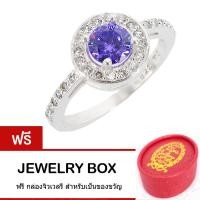 ราคา Tips Gallery แหวนเงินแท้ 925 หุ้มทองคำขาว แหวน เพชร CZ หลากหลายสีสันให้เลือก รุ่น Celeste Design TRS200A ฟรี กล่องของขวัญดีไซน์สวยหรูน่ารัก (22043082045)