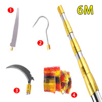 ราคา ยืดยาวสุด 6 เมตร 5in1 กรรไกรตัดกิ่ง 2 5 4 6M เลื่อยตัดกิ่ง กรรไกรแต่งกิ่ง แถมมีด ตะขอ เลื่อย ไม้สอยยืดหดได้ กรรไกรตัดกิ่งสูง เลื่อยตัดกิ่งไม้สูง กรรไกรตัดกิ่งด้ามยาว (22748940147)