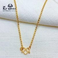 ราคา เงินแท้925 สร้อยคอเงินแท้เคลือบทอง ลายเม็ดจีบ อิตาลี ขนาด 2 มิล GN1 (11435700851)